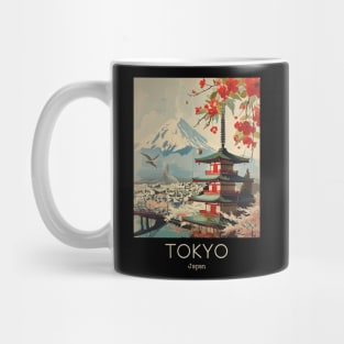 A Vintage Travel Illustration of Tokyo - Japan Mug